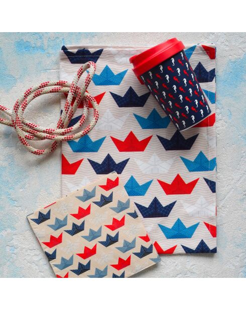 Paper Boats Chic Mic - Strofinaccio in cotone biologico multicolore, 50 x 70 cm