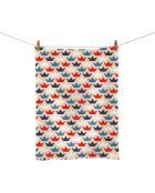 Paper Boats Chic Mic Veelkleurige theedoek van biologisch katoen - 50x70 cm