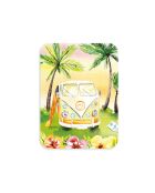 Scatola rettangolare in metallo Vacances retro (combi) multicolore - 2,2 x 8,5 x 11,5 cm