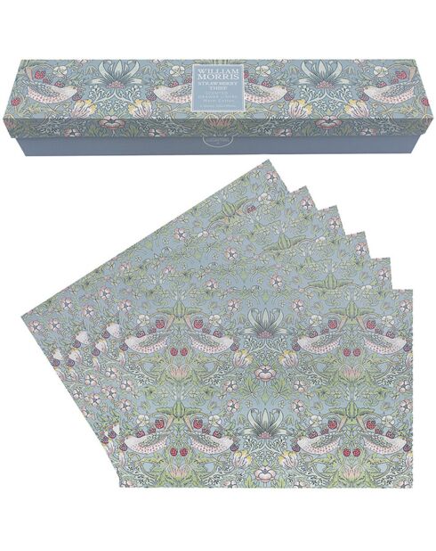Scatola da 6 fogli di carta profumata blu Strawberry Thief multicolore - 6,7 x 8 x 43 cm