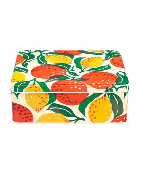 Boîte rectangulaire GM en métal Oranges & Lemons multicolore - 7,5 x 15,4 x 19,5 cm