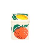 Mehrfarbige Teedose aus Metall mit Orangen und Zitronen, 100 g