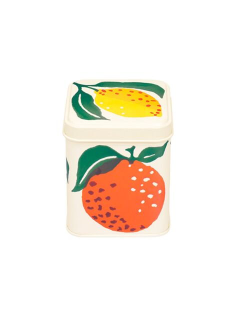 Carrito de té metálico con naranjas y limones multicolor, 100 g