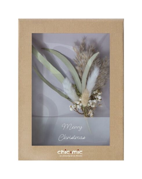 Coffret fleurs séchées Merry Christmas Chic Mic multicolore - 20 x 20 cm