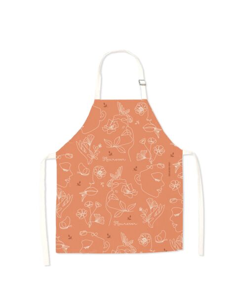 Tablier en coton biologique fleurever nude