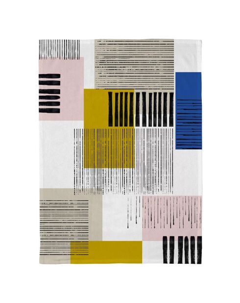 Torchon en coton biologique Stripes on Stripes Chic Mic multicolore - 50x70 cm