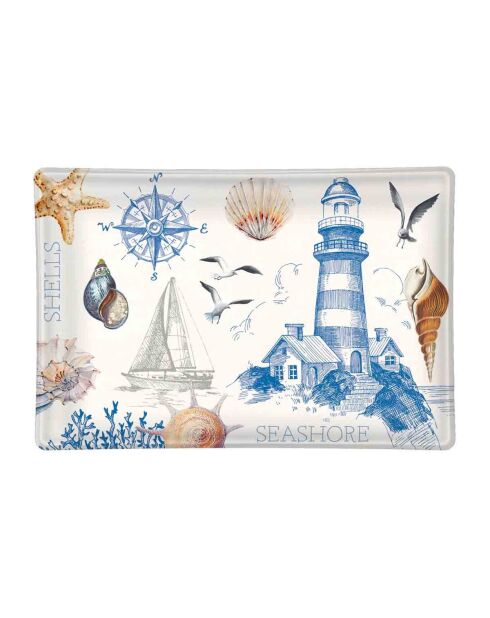 Coupelle rectangulaire en verre The Shore multicolore - 11 x 16 cm