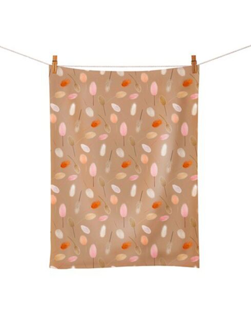 Strofinaccio in cotone biologico multicolore con motivo floreale secco Chic Mic - 50x70 cm