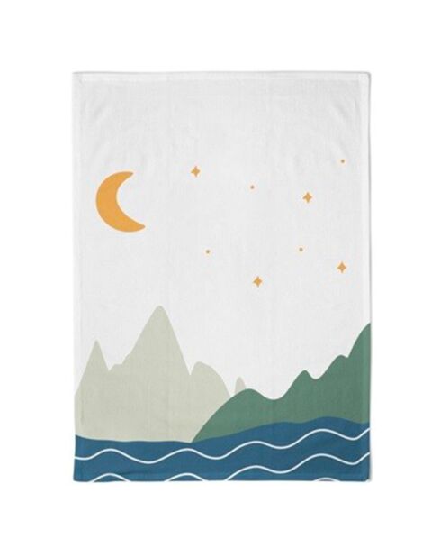 Strofinaccio Moon Montains in cotone biologico Chic Mic multicolor - 50x70 cm