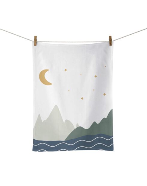 Strofinaccio Moon Montains in cotone biologico Chic Mic multicolor - 50x70 cm