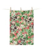 Torchon en coton biologique Noël floral multicolore - 50 x 70 cm