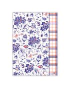 Set van 2 bijpassende theedoeken in paisley-katoen en veelkleurige plaid - 51 x 71 cm