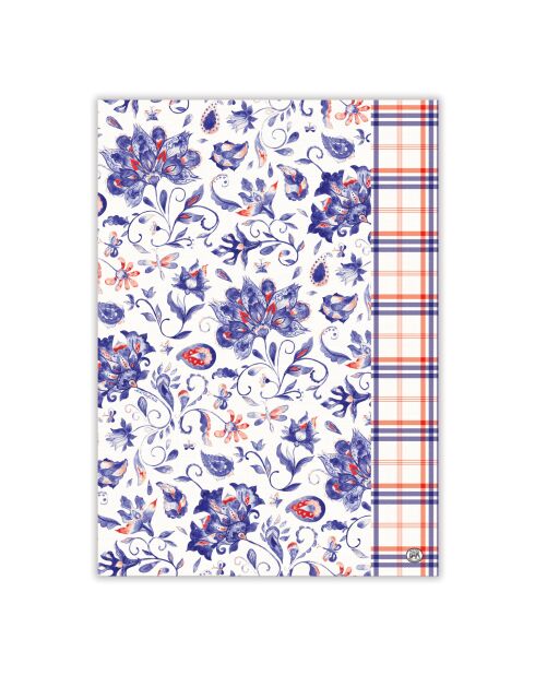 Set di 2 strofinacci coordinati in cotone paisley e plaid multicolore - 51 x 71 cm