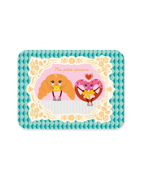 Boîte rectangulaire en métal Noël Gourmand (mes petits plaisirs) multicolore - 2,2 x 8,5 x 11,5 cm