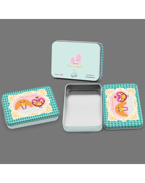 Boîte rectangulaire en métal Noël Gourmand (mes petits plaisirs) multicolore - 2,2 x 8,5 x 11,5 cm