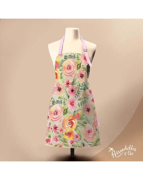 Tablier en coton biologique spring floral multicolore
