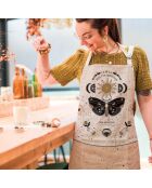 Tablier en coton biologique suis ton intuition multicolore