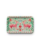 Plateau rectangulaire kraft mat Noël Folk multicolore - 28x18 cm