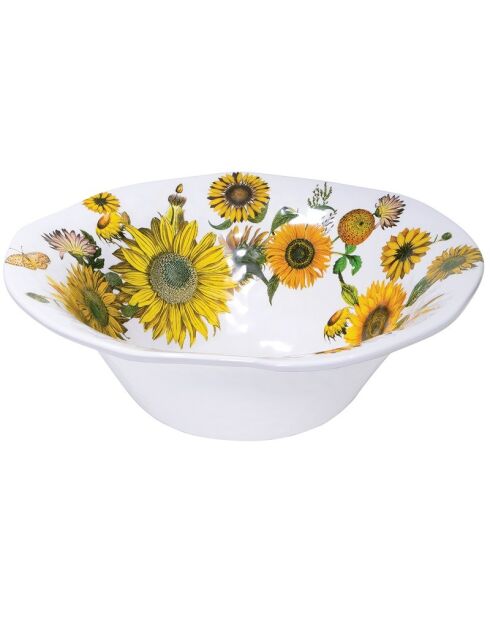 Saladier grand modèle en mélamine sunflower multicolore - D.35 cm