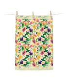 Paño de cocina de algodón orgánico multicolor Flamingo Tropico - 50 x 70 cm
