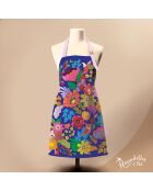 Tablier en coton biologique forêt florale multicolore