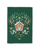 Torchon en coton biologique Maison bonbon multicolore - 50 x 70 cm