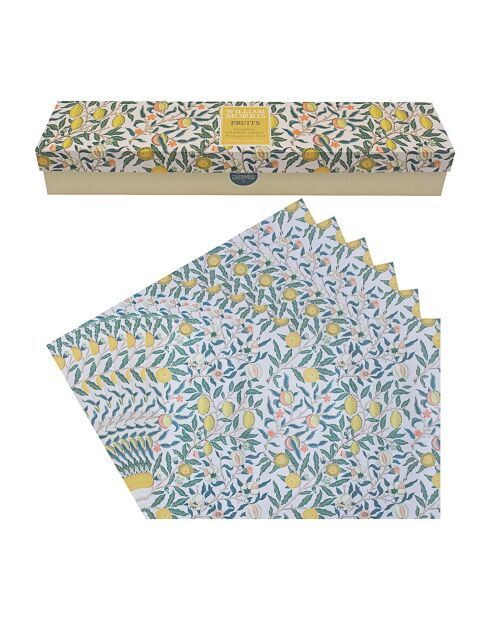 Scatola da 6 fogli di carta profumata William Morris (Frutta) multicolore - 49 x 52 cm