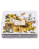 Set 4 assiettes carrées petit modèle mélamine sunflower multicolore - 15 x 15 cm