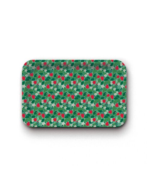 Plateau rectangulaire kraft Jardin de cottage multicolore - 28x18 cm