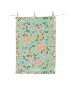 Torchon en coton biologique Le bonheur est partout ( vert ) multicolore - 50 x 70 cm
