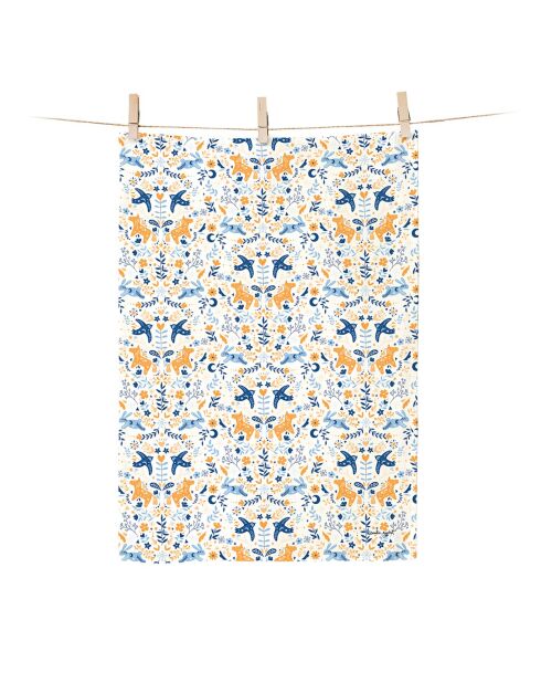 Torchon en coton biologique Scandy Winter multicolore - 50 x 70 cm