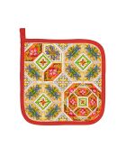 Tuscan Terrace veelkleurige katoenen pannenlap - 23 x 23 cm