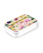 Flamingo Tropico (small joys) veelkleurige rechthoekige metalen doos - 2,2 x 8,5 x 11,5 cm