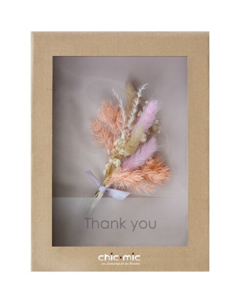 Coffret fleurs séchées Thank You Chic Mic multicolore - 20 x 20 cm