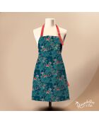 Tablier en coton biologique paon vert