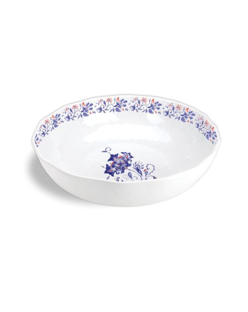 Saladier en mélamine paisley & plaid naturel - D.30,5 cm