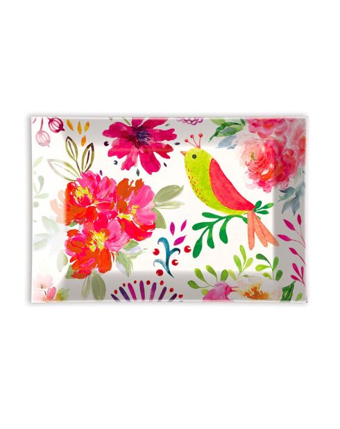 Coupelle rectangulaire en verre Confetti multicolore - 11 x 16 cm