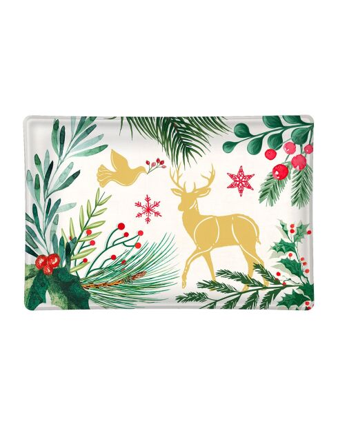 Coupelle rectangulaire en verre Joy to the World multicolore - 11 x 16 cm