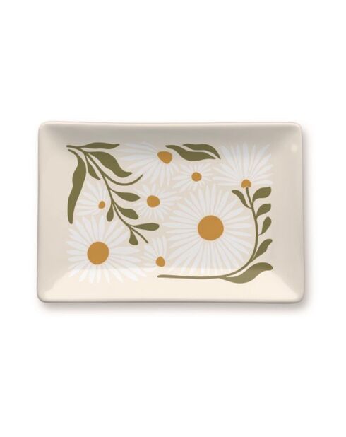 Coupelle décorative en céramique flower market (Daisy) multicolore - 11 x 16 cm