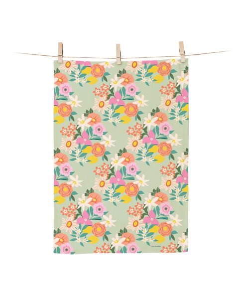 Torchon en coton biologique Dolce Vita multicolore - 50 x 70 cm