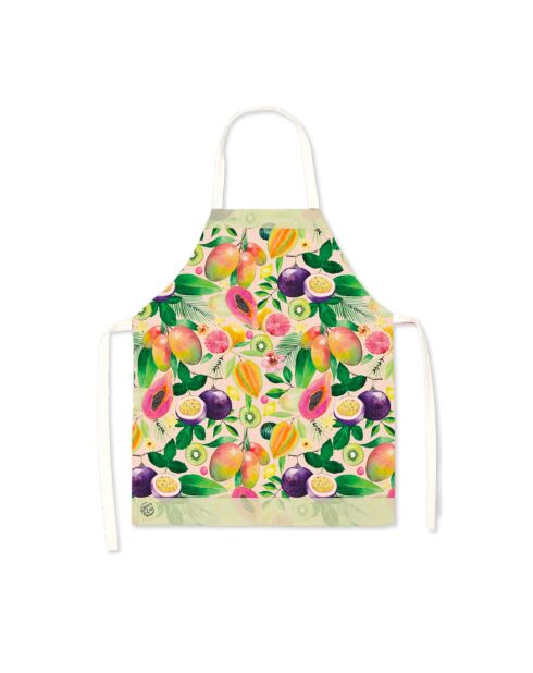 Tablier en coton biologique flamingo tropico multicolore