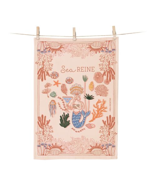 Strofinaccio Sea Reine in cotone biologico multicolore - 50 x 70 cm