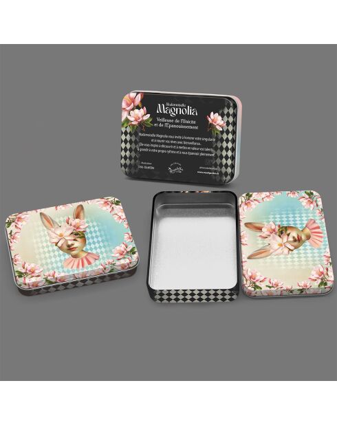 The Muses (Mademoiselle Magnolia) mehrfarbige rechteckige Metallbox - 2,2 x 8,5 x 11,5 cm
