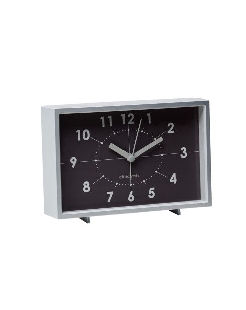 Réveil vintage lumineux rectangulaire Rocket Chic Mic° gris - 10,5 x 4,5 x 16 cm