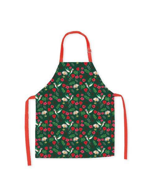 Tablier en coton biologique colibri vert