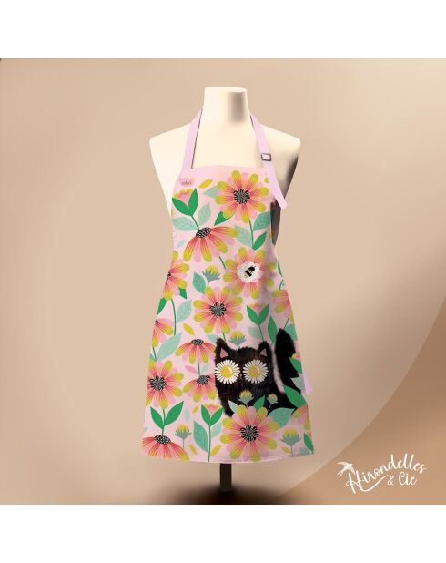 Tablier en coton biologique retro love multicolore