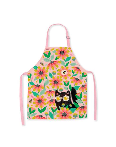 Tablier en coton biologique retro love multicolore