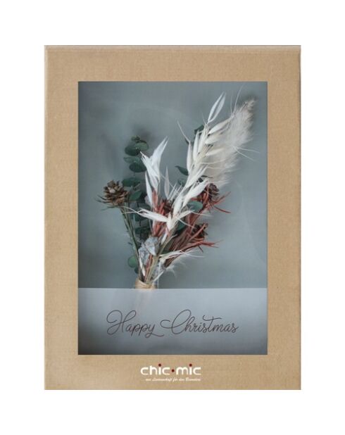 Coffret fleurs séchées Happy Christmas Chic Mic multicolore - 20 x 20 cm