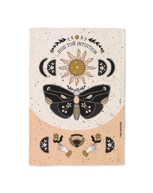 Strofinaccio Follow your intuition in cotone biologico multicolore - 50 x 70 cm