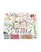 Set 4 assiettes carrées petit modèle mélamine joy to the world multicolore - 15 x 15 cm
